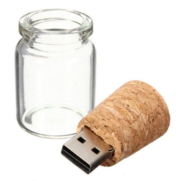 Floating bottle U-disk 2019 new creative decoration can be customized with logo wood U-disk